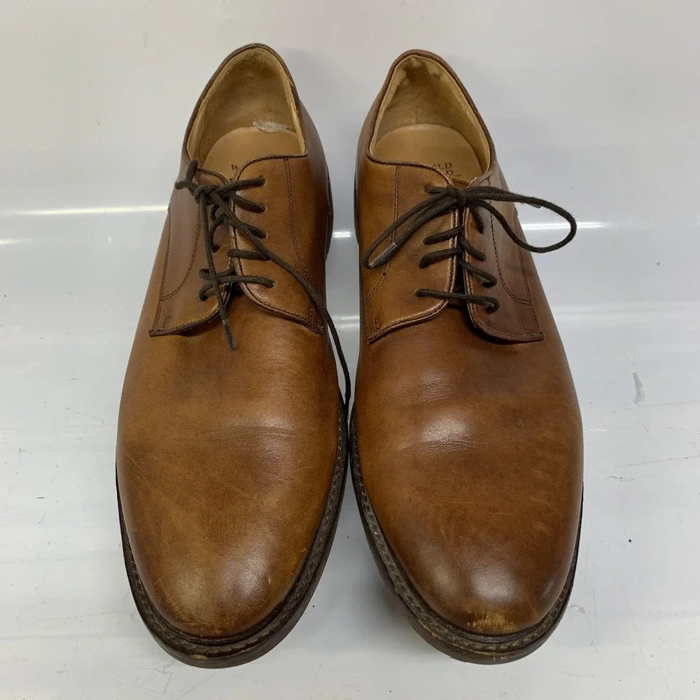 Warfield & Grand Brewer Dress Oxfords 12 Brown Mens Leather Round‎ Toe